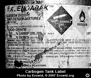 Carbogen tank label