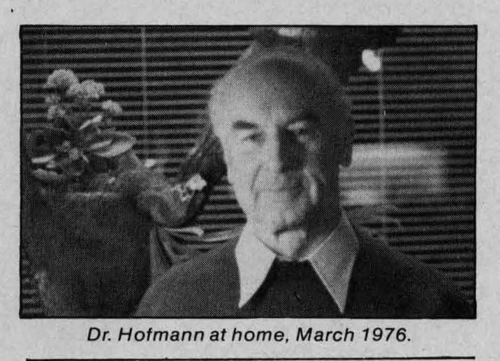Dr. Hofmann at home, March 1976